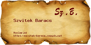 Szvitek Baracs névjegykártya